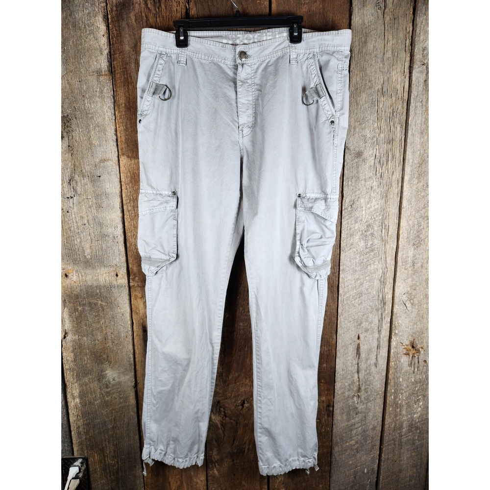 M.SOCIETY Mens Light Gray Cargo‎ Pants Utility 38x34